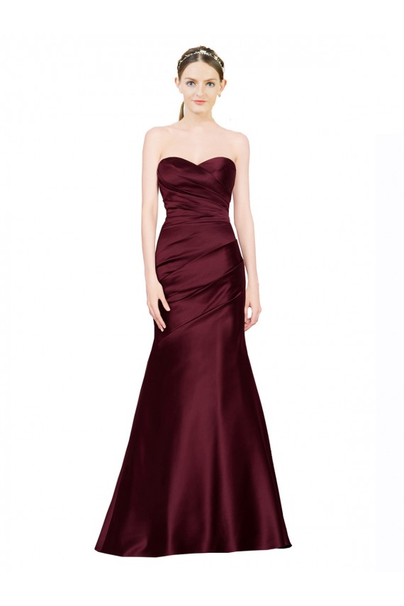 Long Burgundy Sleeveless Mermaid Low Back Formal Evening Gown / Prom Dress / Bridesmaid Dress Canberra