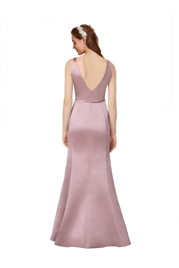 Long Burgundy Sleeveless Sheath V-Back Formal Evening Gown / Prom Dress / Bridesmaid Dress Canberra