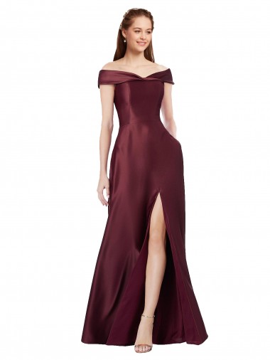 Long Burgundy Gold Cap Sleeves A-Line Black Tie Evening Gown / Prom Dress / Bridesmaid Dress Canberra