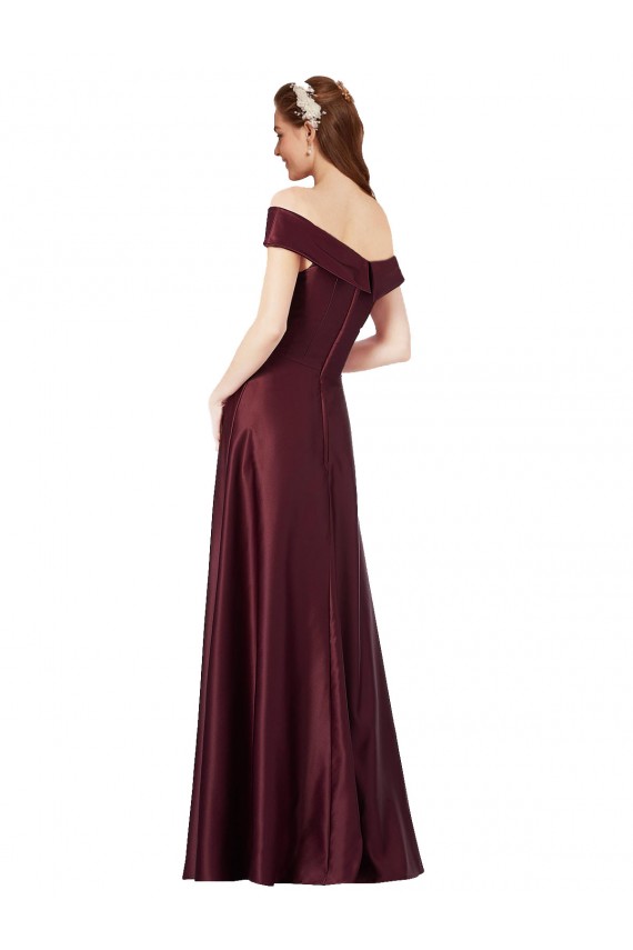 Long Burgundy Gold Cap Sleeves A-Line Black Tie Evening Gown / Prom Dress / Bridesmaid Dress Canberra