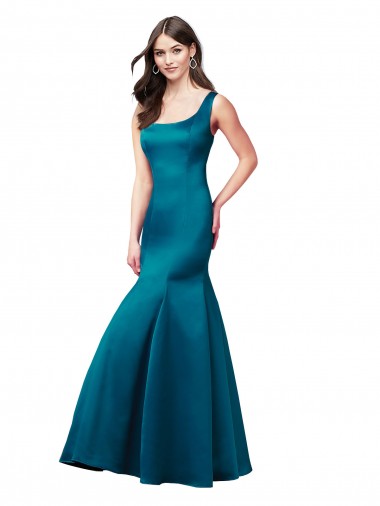 Long Peacock Blue Sleeveless Mermaid Prom Dress / Bridesmaid Dress Canberra