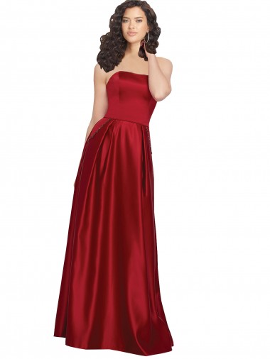 Long Dark Red Sleeveless A-Line Prom Dress / Bridesmaid Dress Canberra