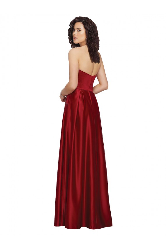 Long Dark Red Sleeveless A-Line Prom Dress / Bridesmaid Dress Canberra