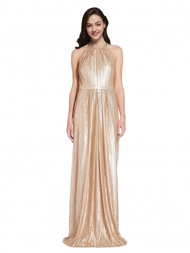 Long Gold Sleeveless Sheath Formal Evening Gown / Prom Dress / Bridesmaid Dress Canberra