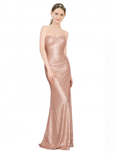 Long Rose Gold Sleeveless A-Line Low Back Formal Evening Gown / Prom Dress / Bridesmaid Dress Canberra