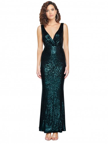 Long Dark Green Sleeveless Mermaid Bridesmaid Dress / Evening Dress Canberra