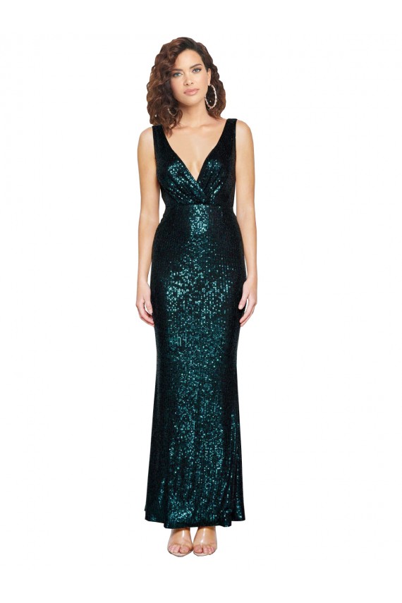 Long Dark Green Sleeveless Mermaid Bridesmaid Dress / Evening Dress Canberra