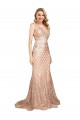 Long Rose Gold Sleeveless Mermaid V-Back Formal Plus Size Evening Gown / Prom Dress / Bridesmaid Dress Canberra