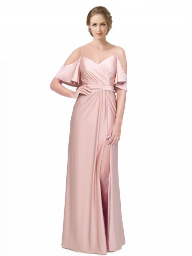 Long Cold Shoulder Sheath Low Back Formal Evening Gown / Prom Dress / Bridesmaid Dress Canberra