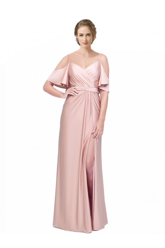 Long Cold Shoulder Sheath Low Back Formal Evening Gown / Prom Dress / Bridesmaid Dress Canberra