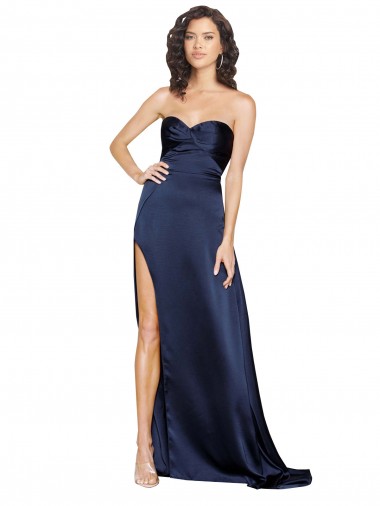 Long Sapphire Sleeveless A-Line Low Back Formal Evening Gown / Prom Dress / Bridesmaid Dress Canberra