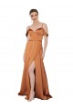 Long Orange Cold Shoulder A-Line Low Back Formal Evening Gown / Prom Dress / Bridesmaid Dress Canberra