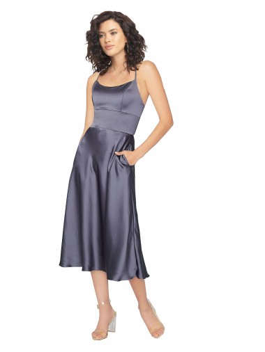 Midi Length Dusk Sleeveless A-Line Keyhole Back Prom Dress / Bridesmaid Dress Canberra