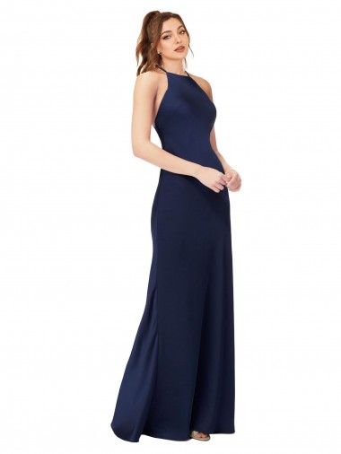 Long Sapphire Sleeveless Sheath Open Back Formal Evening Gown / Prom Dress / Bridesmaid Dress Canberra