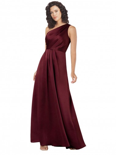 Long Burgundy Sleeveless A-Line Silk like Satin Formal Evening Gown / Prom Dress / Bridesmaid Dress Canberra