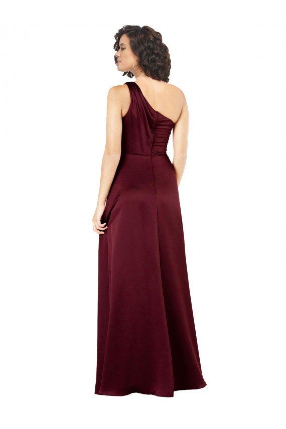 Long Burgundy Sleeveless A-Line Silk like Satin Formal Evening Gown / Prom Dress / Bridesmaid Dress Canberra