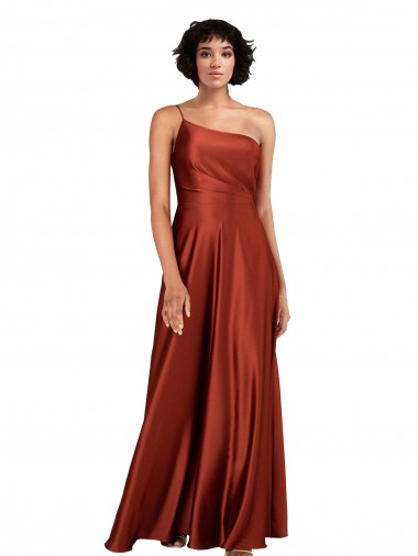 Long Burnt Orange Sleeveless A-Line Black Tie Evening Gown / Prom Dress / Bridesmaid Dress Canberra