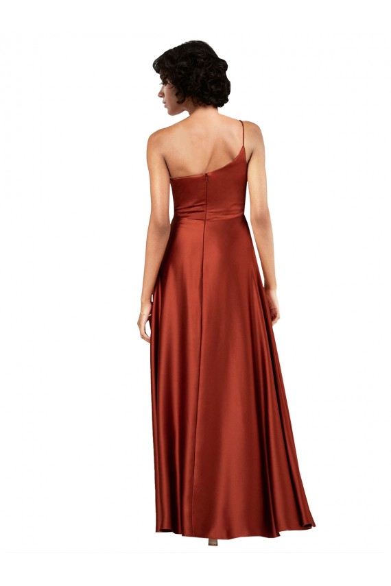 Long Burnt Orange Sleeveless A-Line Black Tie Evening Gown / Prom Dress / Bridesmaid Dress Canberra