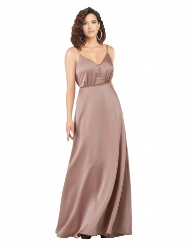 Long Dusty Pink Sleeveless A-Line Formal Evening Gown / Bridesmaid Dress Canberra