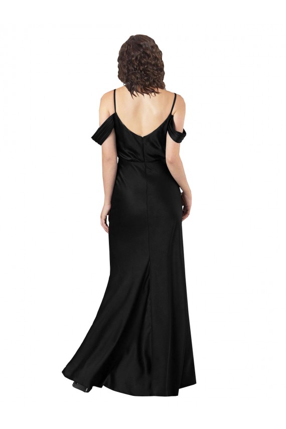 Long Black Sleeveless A-Line Low Back Formal Evening Gown / Prom Dress / Bridesmaid Dress Canberra