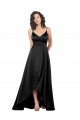 Long Black Sleeveless A-Line V-Back High Low Evening Gown / Prom Dress / Bridesmaid Dress Canberra