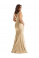 Long Soft Gold Sleeveless Mermaid V-Back Formal Plus Size Evening Gown / Prom Dress / Bridesmaid Dress Canberra