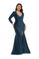 Long Atlantic Blue Long Sleeves Mermaid Formal Plus Size Evening Gown / Prom Dress / Bridesmaid Dress Canberra