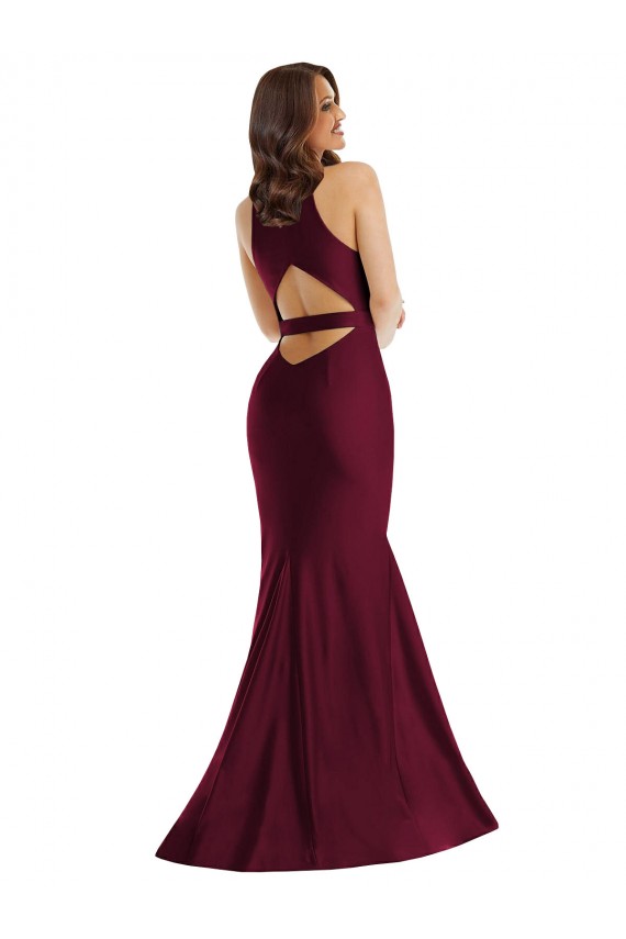 Long Burgundy Sleeveless Mermaid Open Back Formal Plus Size Evening Gown / Prom Dress / Bridesmaid Dress Canberra