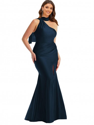 Long Dark Navy Sleeveless Mermaid Formal Plus Size Evening Gown / Prom Dress / Bridesmaid Dress Canberra