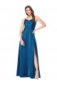 Long Peacock Blue Sleeveless A-Line Low Back Formal Evening Gown / Prom Dress / Bridesmaid Dress Canberra