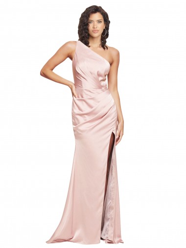 Long Pink Sleeveless Sheath Low Back High Slit Formal Evening Gown / Prom Dress / Bridesmaid Dress Canberra