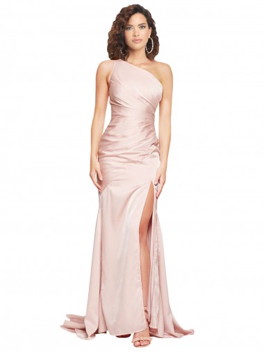 Long Pink Sleeveless Sheath High Slit Black Tie Evening Gown / Prom Dress / Bridesmaid Dress Canberra