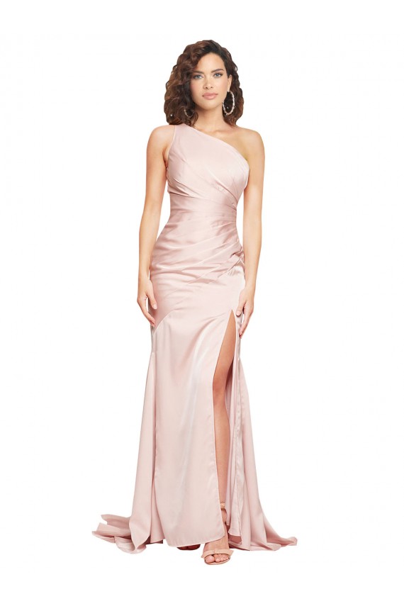 Long Pink Sleeveless Sheath High Slit Black Tie Evening Gown / Prom Dress / Bridesmaid Dress Canberra