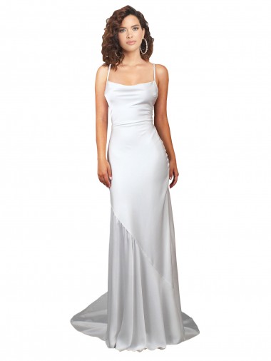 Sweep Train White Sleeveless Sheath Open Back Beach Wedding Dress Canberra