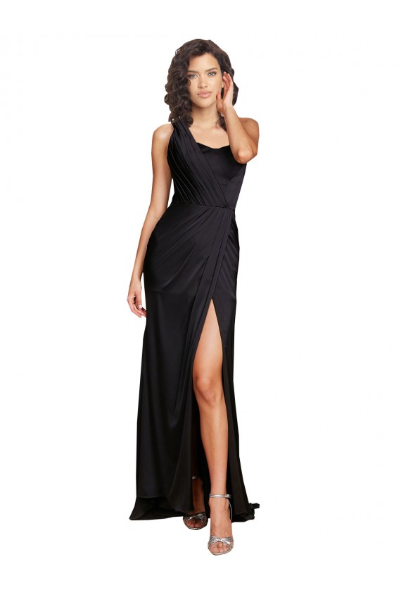 Long Black Sleeveless A-Line Evening Dress / Bridesmaid Dress Canberra