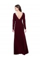 Long Burgundy Gold Long Sleeves Sheath V-Back Prom Dress / Bridesmaid Dress Canberra