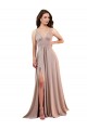 Long Dusty Pink Sleeveless A-Line Low Back Black Tie Evening Gown / Prom Dress / Bridesmaid Dress Canberra