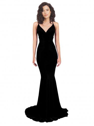 Long Black Sleeveless Mermaid Open Back Formal Evening Gown / Prom Dress / Bridesmaid Dress Canberra