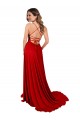 Long Red Sleeveless A-Line Open Back Semi Formal Evening Dress / Prom Dress / Bridesmaid Dress Canberra