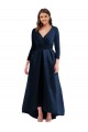 Long Dark Navy Long Sleeves Ball Gown High Low Plus Size Evening Gown / Prom Dress / Bridesmaid Dress Canberra