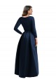 Long Dark Navy Long Sleeves Ball Gown High Low Plus Size Evening Gown / Prom Dress / Bridesmaid Dress Canberra