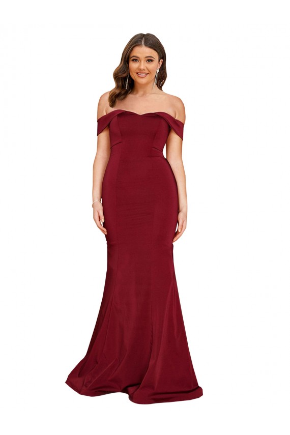 Long Burgundy Sleeveless Mermaid Formal Plus Size Evening Gown / Prom Dress / Bridesmaid Dress Canberra