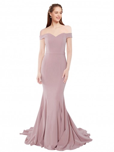 Sweep Train Dusty Pink Sleeveless Mermaid Bridesmaid Dress / Evening Dress Canberra