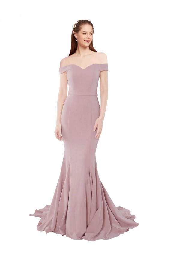 Sweep Train Dusty Pink Sleeveless Mermaid Bridesmaid Dress / Evening Dress Canberra