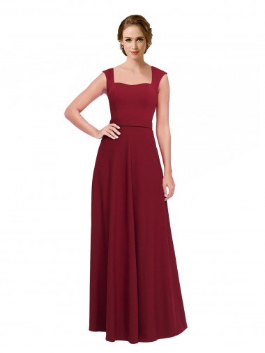 Long Burgundy Sleeveless A-Line Prom Dress / Bridesmaid Dress Canberra