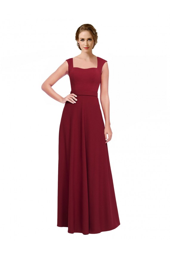 Long Burgundy Sleeveless A-Line Prom Dress / Bridesmaid Dress Canberra