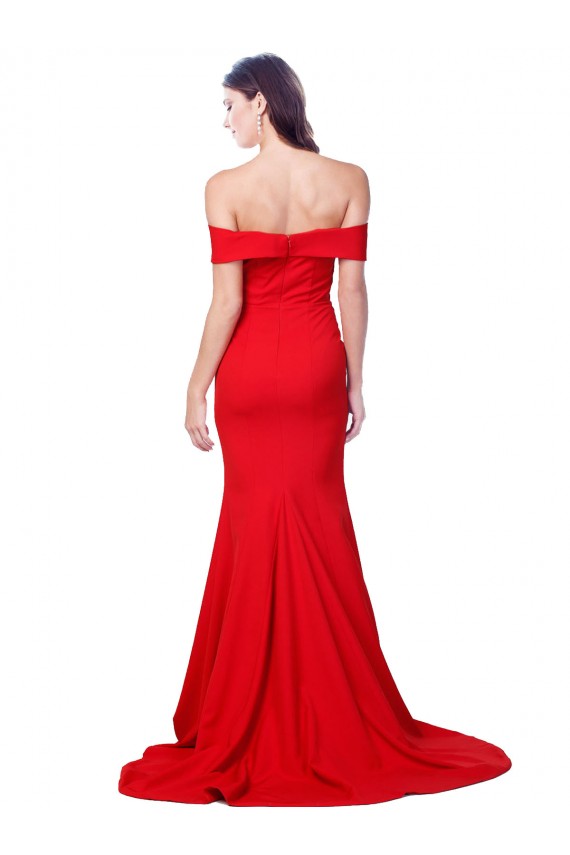 Long Red Sleeveless Mermaid Side Slit Bridesmaid Dress / Evening Dress Canberra