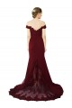 Sweep Train Burgundy Gold Sleeveless Mermaid V-Back Formal Evening Gown / Prom Dress / Bridesmaid Dress Canberra