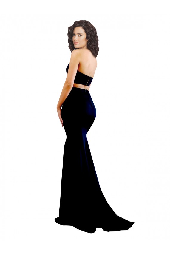 Long Black Sleeveless Mermaid Low Back Stretch Crepe Formal Evening Gown / Prom Dress / Bridesmaid Dress Canberra