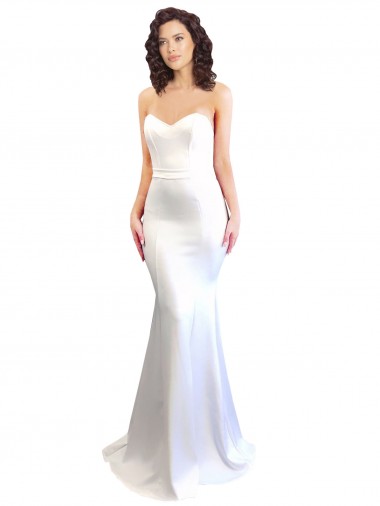 Long White Sleeveless Mermaid Low Back Formal Evening Gown / Prom Dress / Bridesmaid Dress Canberra